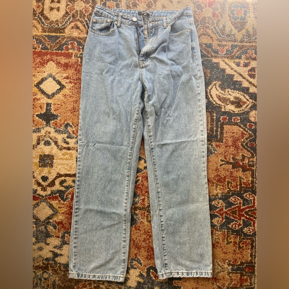 Faded wide leg jeans